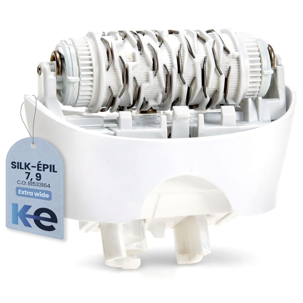 Anakel Home Replacement Hair Removal Head 81533164 Compatible with Braun Silkepil 7, Silkepil 9, Xpressive and SensoSmart, Extra Wide Head, White