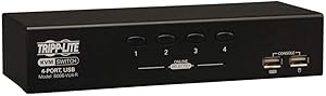 Tripp Lite 4-Port Desktop KVM Switch, USB, VGA HD15 (B006-VU4-R)
