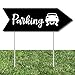 Big Dot of Happiness Black Wedding Parking Signs - Wedding Sign Arrow - Double Sided Directional Yard Signs - Set of 2 Parking Signs