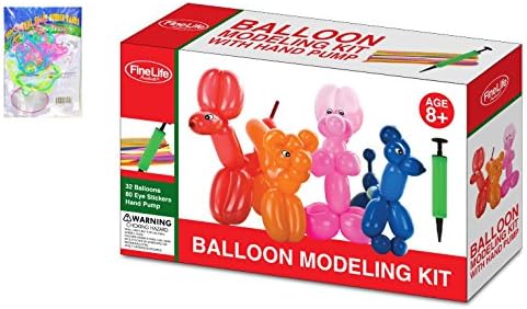 Balloon Animal Modeling Kit with Balloons Hand Pump and SillyBands