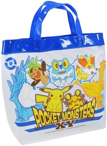 Amazon ポケットモンスターxy プールバッグ ビニール角型トートバッグ ブルー ポケモン トートバッグ