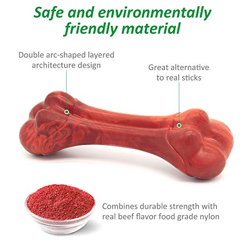 DOMIGLOW Dog Chew Toys - Puppy Teething Chew Toys Pet Dog Interactive Toys Perfect for Small/Medium Dogs (Red)