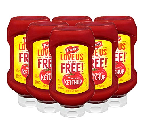 French's Tomato Ketchup, Gluten Free, No High Fructose Corn Syrup 32oz, Squeezable Bottle 6 Pack