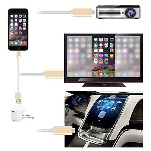 ASAITEKE Compatible with Phone to HDMI Adapter Cable, Digital AV Adapter 1080p HD TV Connector Cord Compatible with Phone X 8 7 6Plus, iPad, for iPod to TV Projector Monitor