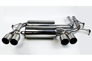 TUNERBITS Quad 3" Stainless Tips Axle Back Exhaust Mufflers for BMW M3 E46 01-06