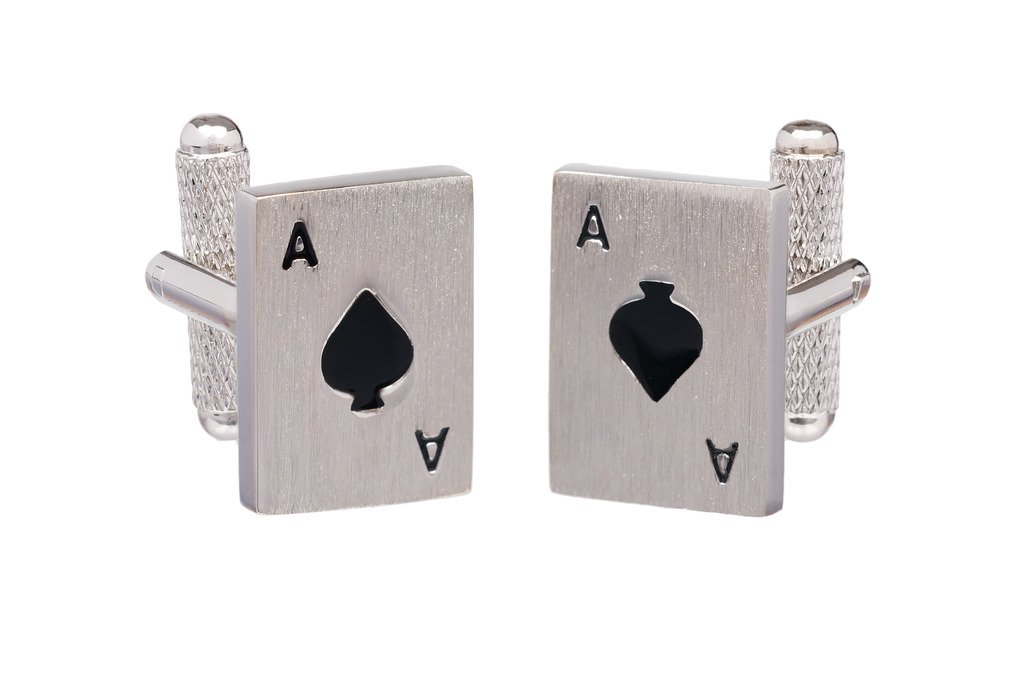 Ace Of Spades Playing Card Cufflinks In Onyx Art Box