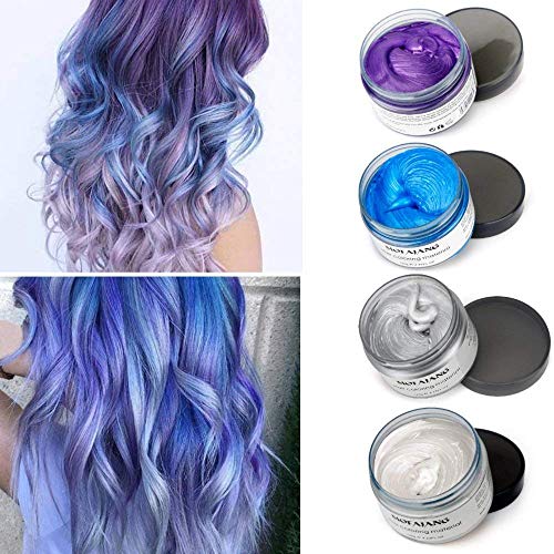 4 Farbiges Haarwachs Mofajang Haarfarbe Wachs Temporare Frisur Farbstoff Wachsschlamm Creme Manner Und Frauen Haar Mode Fur Party Festival