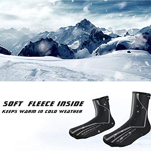 Cycling Shoe Covers Road Bike Shoes Toe Cover Zippered MTB Winter Cycling Shoes Covers for Outdoor Sports (Black, M) - Thumbnail 6