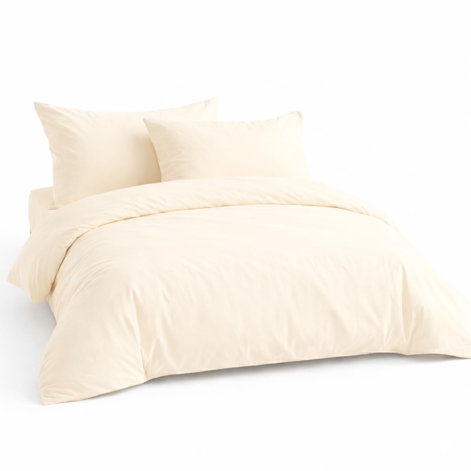 LivinEase Brushed Microfibre Double Duvet Cover Sets - 100 GSM Cream Double Duvet Cover with 2 Pillowcases (50x75 cm) - Hotel Quality Hypoallergenic, Easy Care and Comfortable — image 1