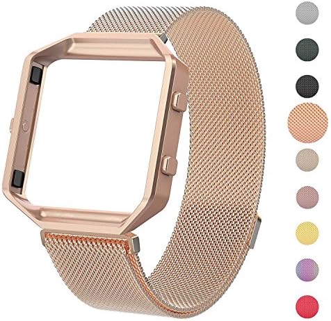 CRODI Compatible with Fitbit Blaze Bands, Gap Metal Frame, Stainless Steel Magnetic Milanese Womens Mens Replacement Band Fit bit Blaze Wristbands