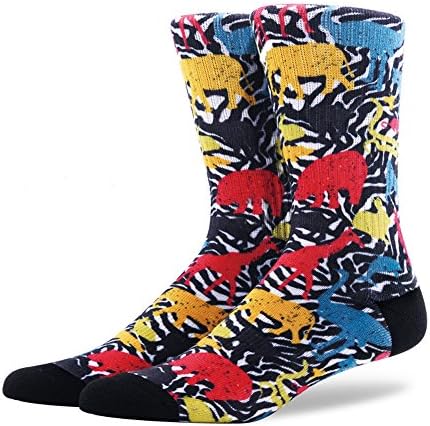Unique Men's Dritech Advanced Moisture Wicking Crew Elephant Socks Mother’s Day (1Pair-Elephant)