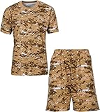 Angel Cola Men's Cotton Camouflage T Shirt and Short Lounge Set