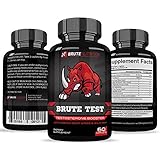 Brute Test Testosterone Booster for Men-Gold Label-Extreme Strength, Endurance, Sexual Libido, and Rapid Fat Loss Premium Quality-30 day cycle-Made in USA-Safe and Powerful