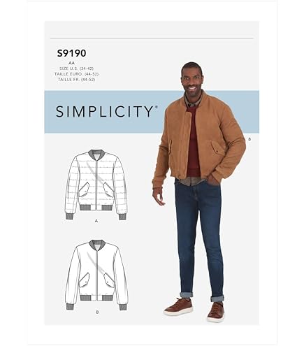 Amazon.com: Simplicity Sewing Pattern S9190 - Men's Jacket, Size