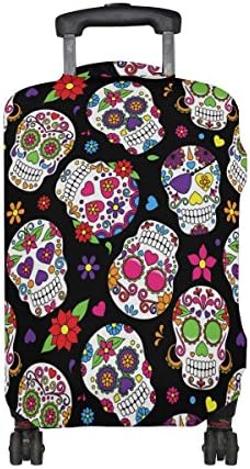 JOYPRINT Floral Sugar Skull Luggage Cover Suitcase Protector for 23-26 inch