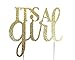 CMS Design Studio Handmade Baby Girl Shower Cake Topper Decoration - It's a Girl - Double Sided Gold Glitter Stock