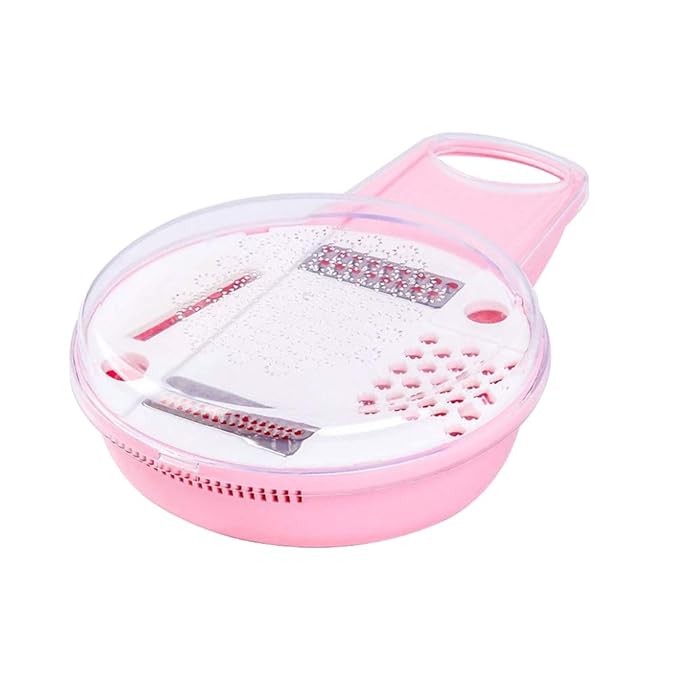 BESTONZON Gemüseschneider Schneider Schneider Essenszerkleinerer Gemüseschneider Kartoffelhobel Obstschäler Reibe (Pink)