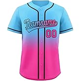 Custom Gradient Baseball Jersey Hip Hop Button Down Shirts Stitched Personalized Name Number for Men Women Youth