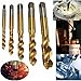 Rocaris 5 Pcs M3 M4 M5 M6 M8 Titanium Coated HSS Spiral Flute Metric Taps Set