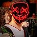 LED Costume Mask, Halloween Mask LED Light Up Purge Mask for Festival Cosplay (Ice Red Mask)