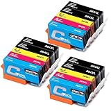 CMTOP 564XL Ink Cartridges Compatible for HP 564 XL 564XL, High Yield, 4 Color 3 Sets+3 Black, for HP Deskjet 3520, HP Officejet 4620, HP Photosmart Premium 6520 5520 7510 5510 C410A C309A B8550