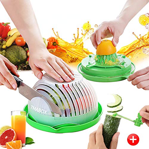 Salad Cutter Bowl,Fruit Vegetable Cut Set,Upgraded Juice Making and Salad Make,Salad Chopper Bowl Fresh Salad Slicer FDA-Approved
