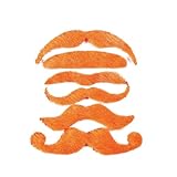 12 Synthetic Mustache Assortment - Costume Moustache (Orange)