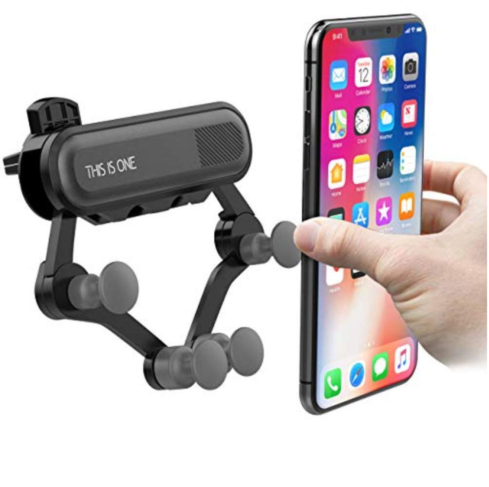 MUF Universal Car Phone Holder, Fits Any Smartphone, Shockproof, Easy to Use, Air Vent Holder, Adjustable Clamp, 360°