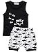 Baby Boy Girl T-Shirt Clothes Shark and Doo Doo Print Summer Cotton Sleeveless Outfits Set Tops and Short Pants (18-24 Months)