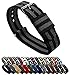 BARTON Watch Bands - Choice of Color, Length & Width (18mm, 20mm, 22mm or 24mm) - Black/Smoke (Bond) 24mm - 'Long' Version