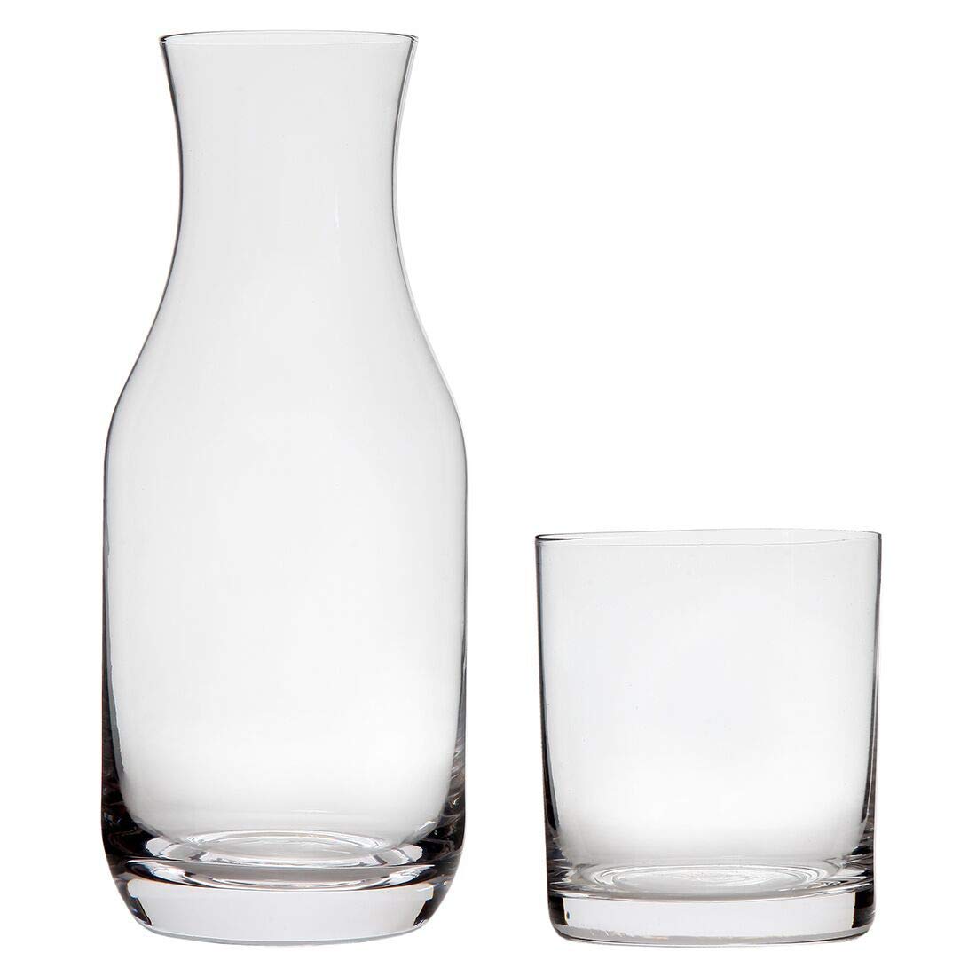 Lilys Home Bedside Night Water Carafe With Tumbler Glass Lead Free Glass Use In Bedroom Bathroom 16 Ounces Or Kitchen Use Cup As Lid Carafes Pitchers