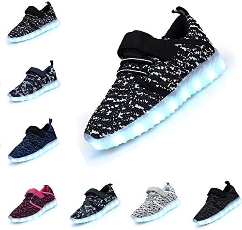 SMOEYAKIO Breathable LED Light Up Shoes Flashing Sneakers for Kids Boys Girls