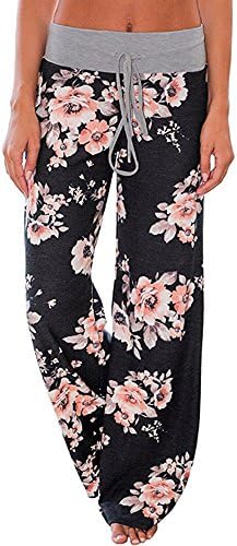 Smile Fish Women's Pajama Bottoms Pants Lounge High Waist Wide Leg Drawstring Trousers