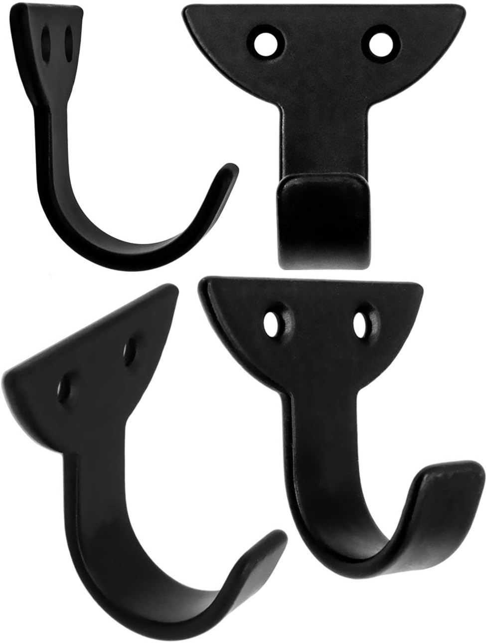 Fuxxer® Classic Iron Hooks, Picture Hooks, Wall Hooks, Set of 10, Black, 39 x 22 mm - Image 4