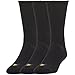 PowerSox Men's 3-Pack Cushion Crew Socks with Coolmax, Black, Shoe Size: 9-12.5