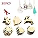 LEWOTE Wooden Ornaments 30Pcs[Unfinished], Craft Predrilled Wood Slice Christmas Tree Hanging Embellishments Decoration DIY Souvenir Gift for Kids