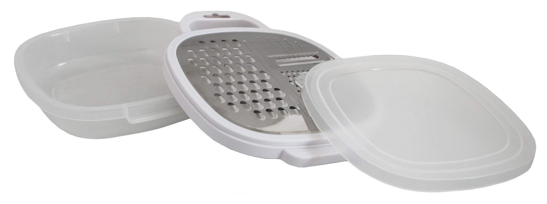 rukauf. 3 in 1 Multi Grater with Container and Lid, Handy Vegetable Slicer Grater Storage Box