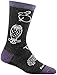 Darn Tough Women's Woodland Creatures Crew Light Sock, Charcoal, Medium