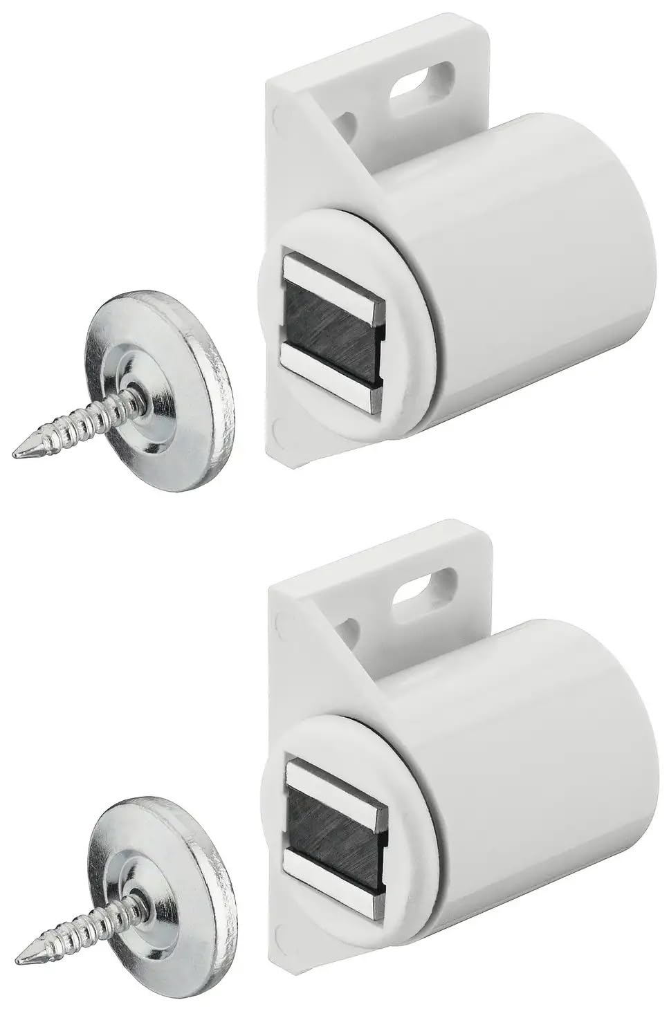 cyclingcolors 3666690000170 Closure White 2 x Catch Furniture Magnet Cabinet Closer Door Lock Round