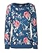 MIXMAX Women Floral Print Long Sleeve Casual Sweatshirt Pullover (X-Large,Flower blue)