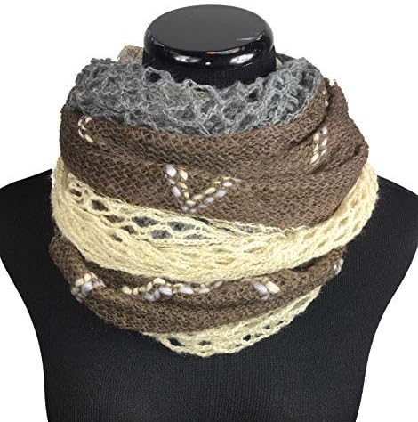 Womens Scarf Crochet Knitted Colorful Block Design Boho Magic Scarf