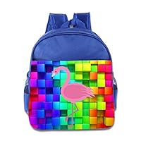 Logon 8 Pink Flamingos Cute Backpacks RoyalBlue For 3-6 Years Olds Boys