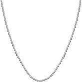 Savlano 925 Sterling Silver Italian Solid Round Box Rhodium Plated Chain Necklace Comes With Gift Box for Women & Men - Made in Italy