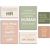 YEOION Hr Wall Decor,Hr Wall Art for Office,Human Resources Office Wall Art Canvas Frame Artwork Set of 6