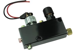 INLINE TUBE Adjustable Proportioning Valve - Black Finish, with 3/16" inverted flare all ports. Comes with brake light switch and lead wire.