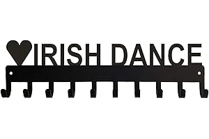 THE METAL PEDDLER Love Irish Dance Sports Medal Hanger Display - 14.5 inches with 10 Hooks - Made in The USA