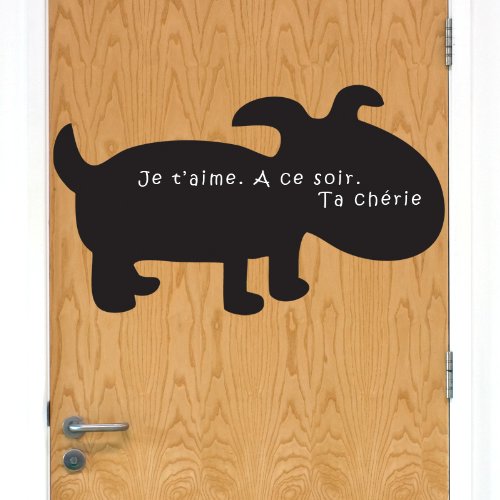 Ambiance Sticker Ardoise Tableau Noir - Stickers Muraux Adhésif Effaçable - Chien - H40 x L65 cm