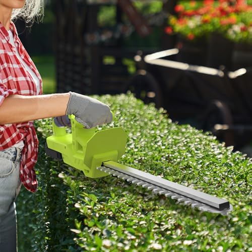 VOERJIA Hedge Trimmer Battery 21V, Cordless Electric Hedge Trimmer with 2 x 2000 mAh Batteries, 750 W Motor, Double Blade 50 cm, Electric Branch Cutter, Hedge Shears for Garden and Shrubs