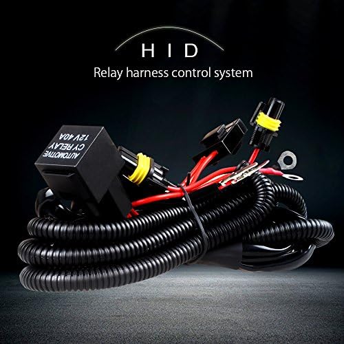 JIHE Auto 9006/H11 HID Conversion Kit Relay Wiring Harness with 12V 40A Relay 30A Fuse and 18AWG support 35W xenon ballast/HID Xenon Relay Harness Solves Issues with Poor Electrical Systems