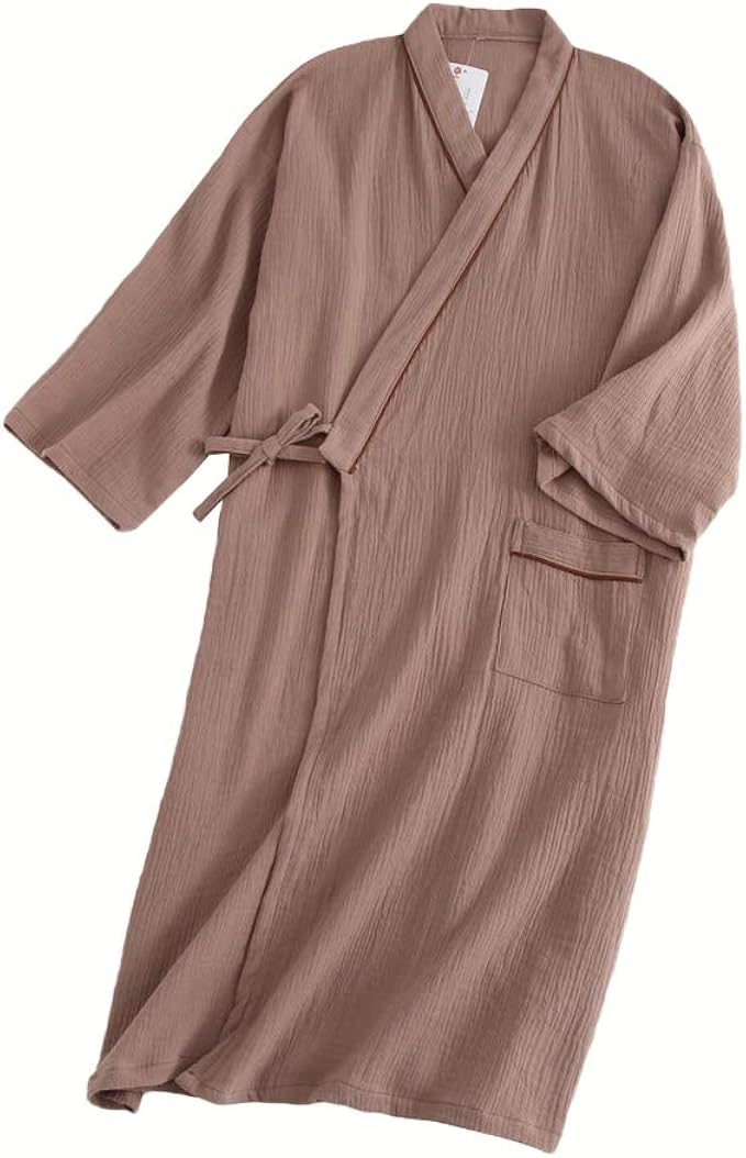 Amazon ケヤカ Keyaka 浴衣 メンズ パジャマ 寝巻き バスローブ 男性用 甚平 部屋着 綿 前開き ねまき ストライプ柄 無地 寝間着 ルームウェア 春夏 秋冬 旅館 お風呂上り ホテル かっこいい おしゃれ プレゼント 浴衣 通販